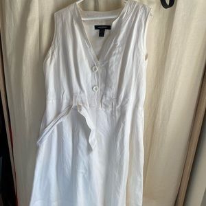 White Linen Button Dress